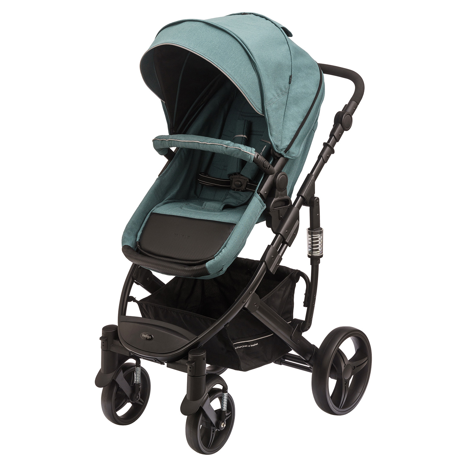 Коляска TAURUS (2кол.(18см)2кол.(28см), съемн.бамп.)(упак.1 шт.)(Indigo) (черный)