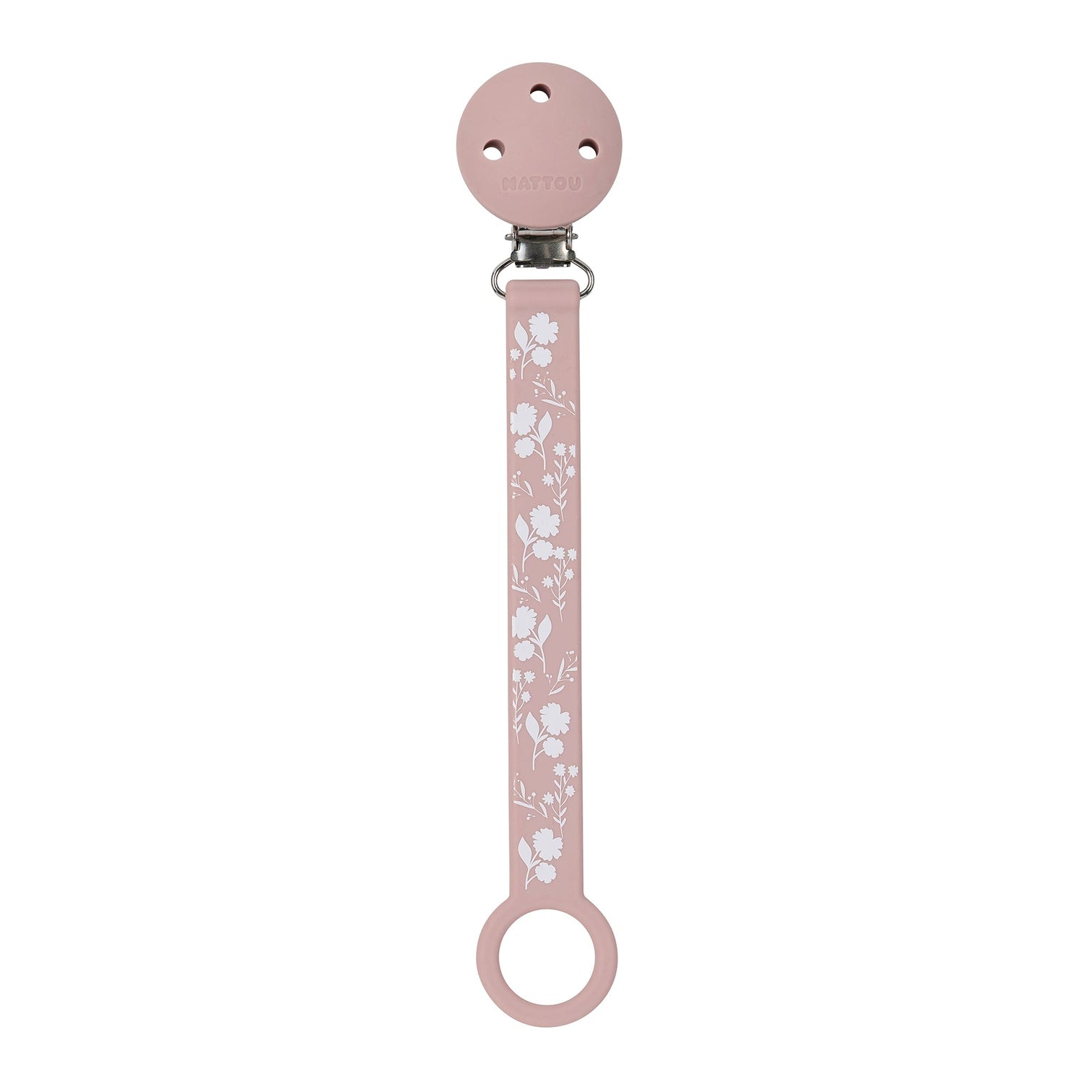 Держатель Nattou для фиксации соски Pacifinder Lapidou printed pink 875578