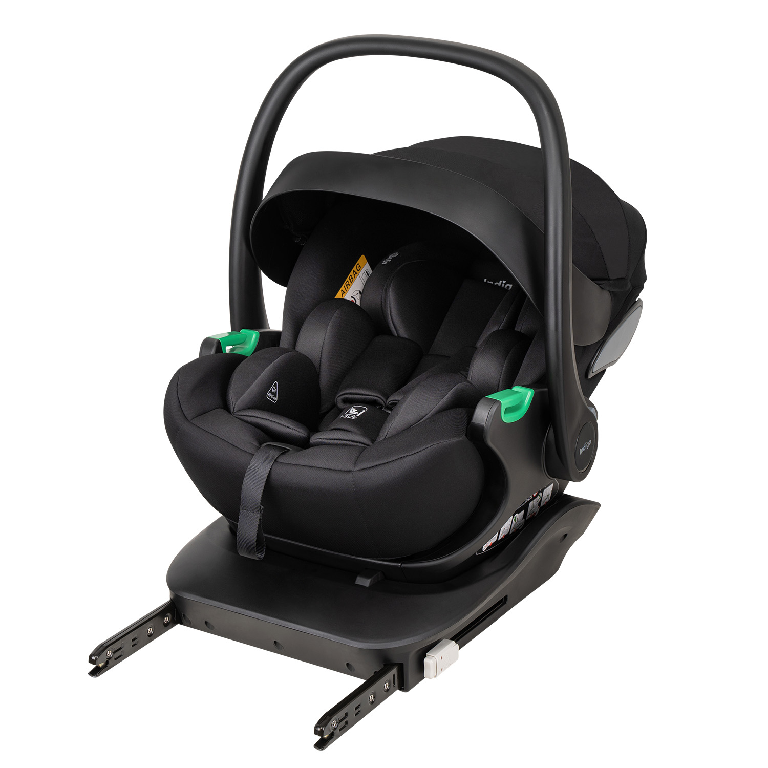 Автокресло TECHNO ISOFIX I-SIZE, с базой, группа 0+ (40-87см), (Indigo), (упак. 1 шт.) (черный)
