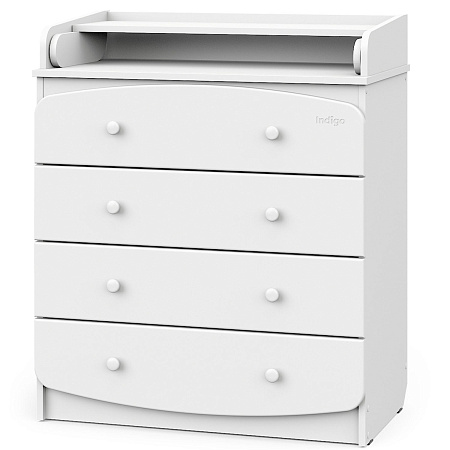 Комод "Indigo "Classic" 800/4 c откидным пеленальным столиком, МДФ, ЛДСП (кашемир-белый)