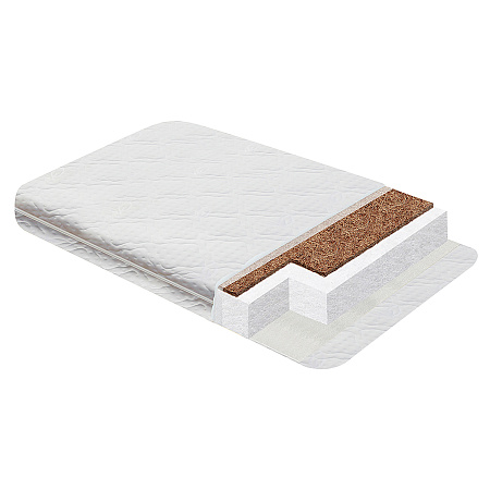 Матрас BABY LIFE большой, стеганный трикотаж ALOE (120*60*12)(Indigo) (белый)