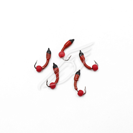 Мормышка вольф. безнасадочная "ЯМАН" Лесотка №3, d-3 мм, L-8 мм, вес 0,60 г, фц. красный шар, цв. кр