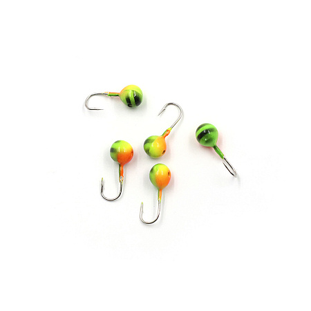 Мормышка вольф"ЯМАН"Шар с отв, р.3,5 вес 0,40 цв.окунь(уп.5 шт.)