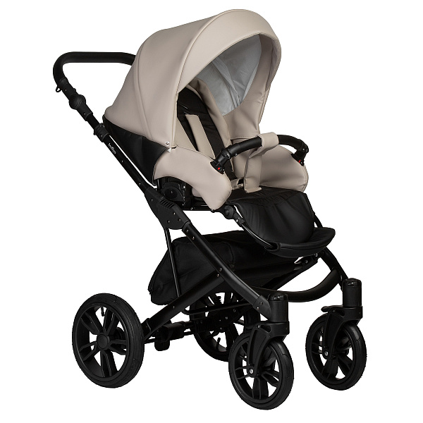 Коляска MIO ECO 2в1 (Indigo) (05 (черная кожа+шалфей кожа))