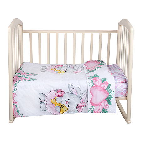 КПБ 3 предм. "Зайка балерина", поплин