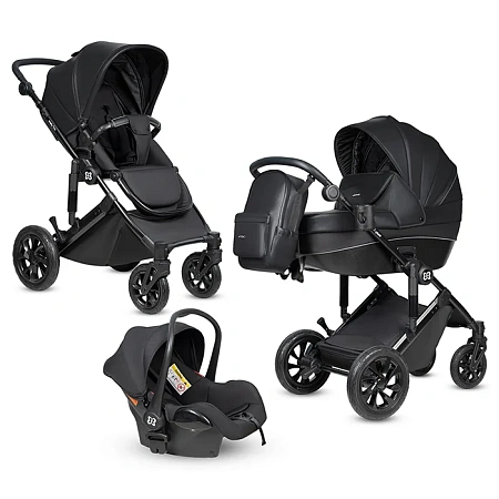 Коляска модульная 3в1 Molly Trio (Total Black PU/Черный MT-2)