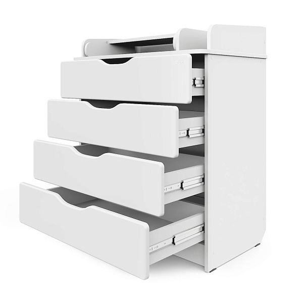 Комод Сириус-2 WOOD 804 ПВХ с шариковыми направляющими (аляска белая)