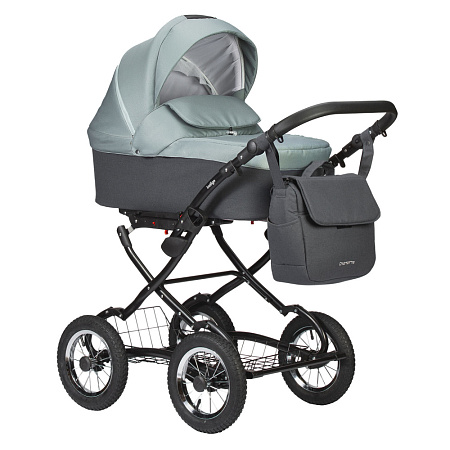 Коляска CHARLOTTE Sity Classic 12" (Indigo) (Cs 05 (т.серый+св.серый))
