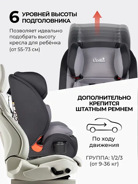 Автокресло детское HD-02 ISOFIX (Grey/black-Серый/черный HD-02/1)