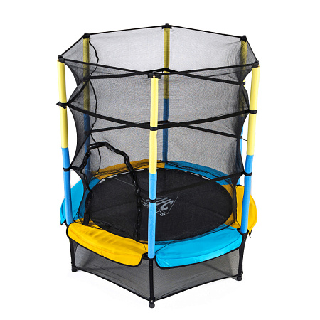 Батут DFC JUMP KIDS 55" желт/син, сетка (137см)