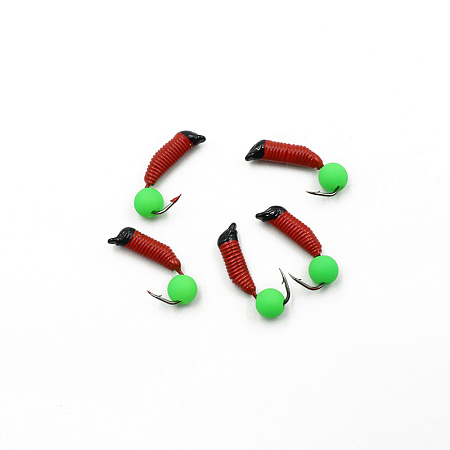 Мормышка вольф. безнасадочная "ЯМАН" Ручейник №3, d-1.5 мм, L-8.5 мм, вес 0,45 гр., фц. зеленый шар,