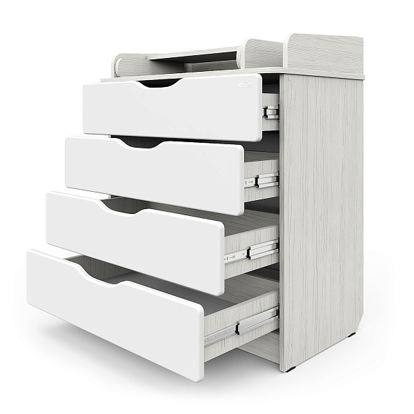 Комод Сириус-2 WOOD 804 ПВХ с шариковыми направляющими (аляска белая)