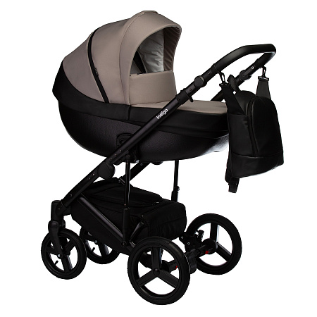 Коляска TOUR ECO 2в1 (Indigo) (Te 09 (черная кожа+серо-бежевый))