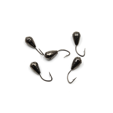Мормышка вольф. точеная "ЯМАН" Капля с отв., р.4, вес 1,1, цв. черн. никель (уп. 5 шт.)