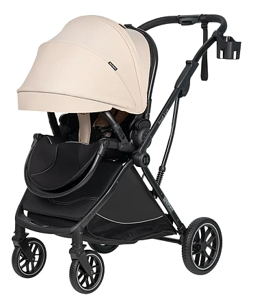 Коляска детская прогулочная Farfello Fest Lux (Бежевый / Beige FL-10 черная рама)