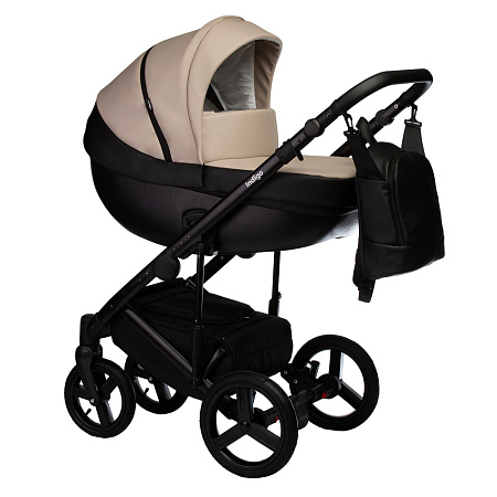Коляска TOUR ECO 2в1 (Indigo) (Te 09 (черная кожа+серо-бежевый))