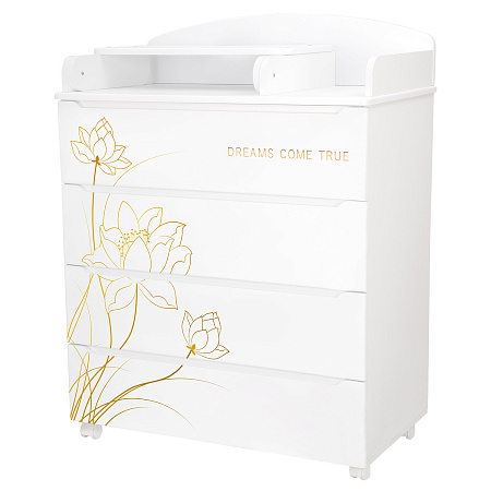 Комод "Indigo "Green Line" с узким пеленальным столиком, ЛДСП, МДФ (травинки)