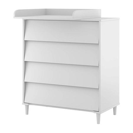 Комод CAMBRIDGE 800/4 на ножках, со съемным пеленальным столиком, ЛДСП (белый)