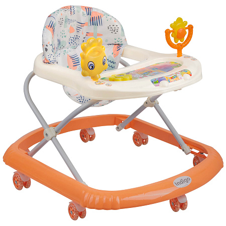 Ходунки "Солнышко С" 7 силик. колес, муз. (упак.7 шт.) (Indigo) (персиковый)