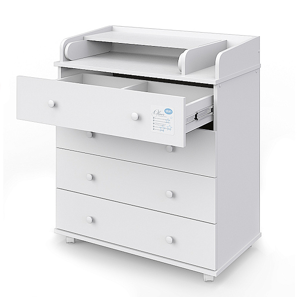 Комод Орион 804 (Oliver) ЛДСП с шариковыми направляющими (бодега светлый-белый)