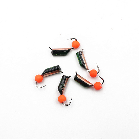 Мормышка вольф. безнасадочная "ЯМАН" Столбик №8, d-3 мм, L-9.5 мм, вес 1,20 гр., фц. красный шар, цв