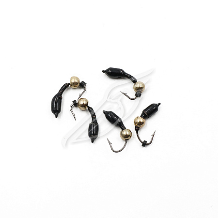 Мормышка вольф. безнасадочная "ЯМАН" Лесотка №2, d-2,5 мм, L-8 мм, вес 0,45 г, латунный шар, цв. чер