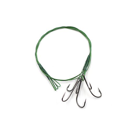 Поводок стальной NAMAZU Leader 1х7 Nylon Coated Green, d-0,33 мм, L-30 см, с живцовым крючком 4715 D