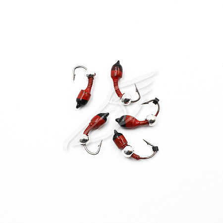 Мормышка вольф. безнасадочная "ЯМАН" Лесотка №3, d-3 мм, L-8 мм, вес 0,75 г, серебряный шар, цв. кра