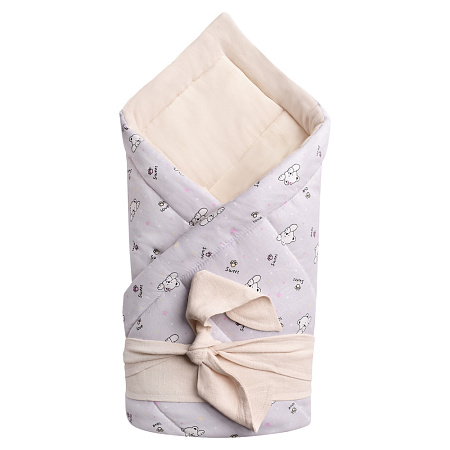 Комплект на выписку 2 предм.(одеяло, пояс) "Милашки" 200 гр, вельбоа, лен (мишки)