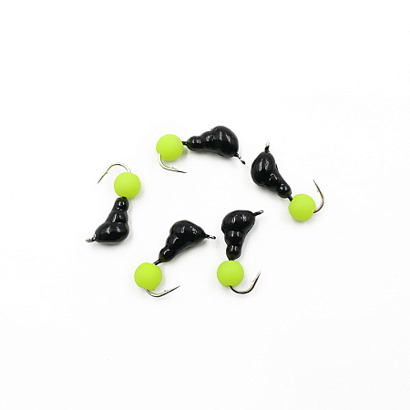 Мормышка безнасадочная ЯМАН "Муравей с ушком", вес 0,6 г, шарик желтый неон (уп. 5 шт.)