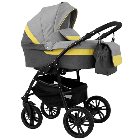 Коляска ALVARO 2в1 (Alis) (Al 10 (т.серый+св.серый+шалфей кожа))