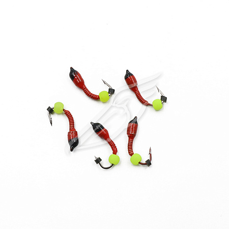 Мормышка вольф. безнасадочная "ЯМАН" Лесотка №2, d-2,5 мм, L-8 мм, вес 0,35 г, фц. желтый шар, цв. к