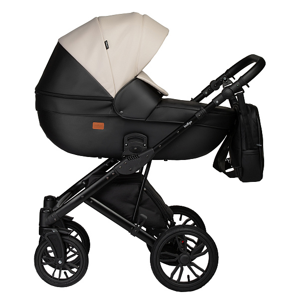 Коляска MIO ECO 2в1 (Indigo) (05 (черная кожа+шалфей кожа))