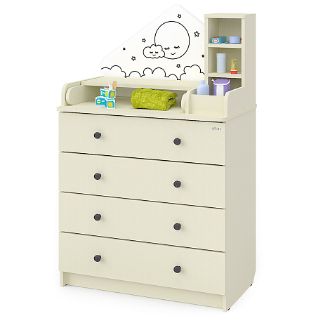 Комод Сириус "ALF" 804 ЛДСП трансформер с шариковыми направляющими (в компл.2 упак.) (бодега светлый-белый)