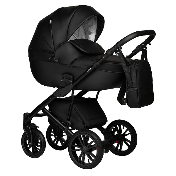 Коляска MIO ECO 2в1 (Indigo) (05 (черная кожа+шалфей кожа))