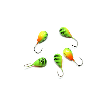 Мормышка вольф"ЯМАН"Капля с отв, р.5, вес 1,70 цв.окунь(уп.5 шт.)