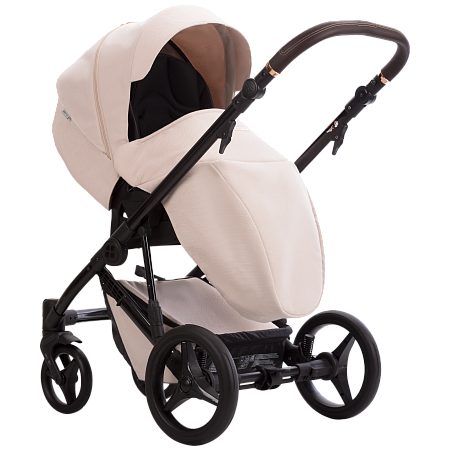 Коляска LOREN GLOSS 2в1 (Bebetto) (Gloss 01 (черная кожа))