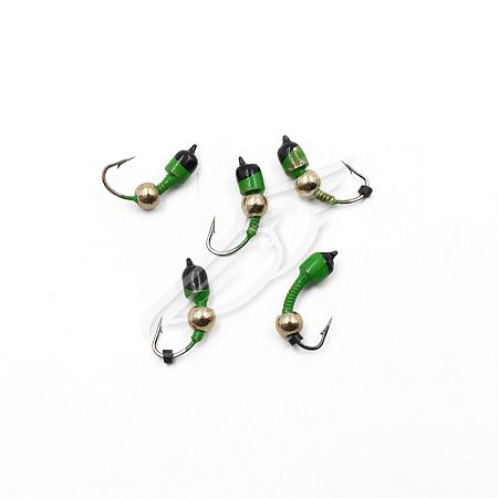 Мормышка вольф. безнасадочная "ЯМАН" Лесотка №3, d-3 мм, L-8 мм, вес 0,75 г, латунный шар, цв. салат