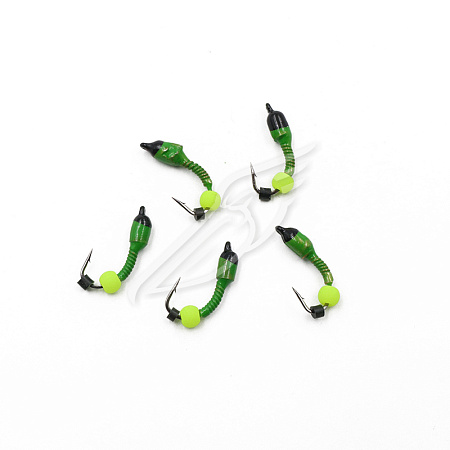 Мормышка вольф. безнасадочная "ЯМАН" Лесотка №2, d-2,5 мм, L-8 мм, вес 0,35 г, фц. желтый шар, цв. с