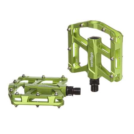 Педали STG B299, алюм,ось 9/16, пром. подшип,платформа с шип,зеленый Х88794