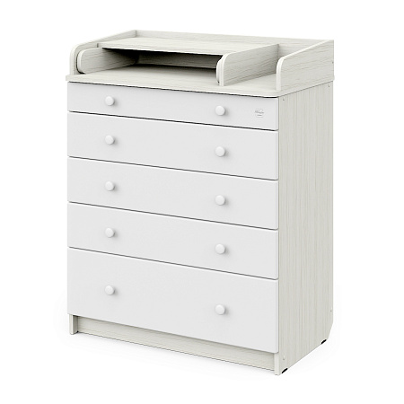 Комод "MAKS" 805 с органайзером, ЛДСП, фасады МДФ с шариковыми направляющими (дуб сонома-белый)