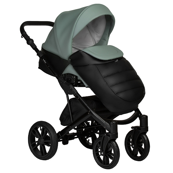 Коляска MIO ECO 2в1 (Indigo) (05 (черная кожа+шалфей кожа))