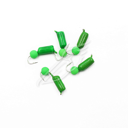 Мормышка безнасадочная ЯМАН "Гвоздешарик" зеленый, d-3 мм, вес 0,85 г, шарик зеленый неон (уп. 5 шт.
