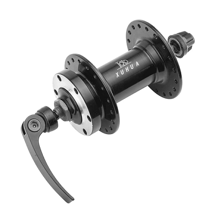 Втулка передняя XH-HUB-06FQ 32Н под диск, с эксц, пром. подшип. алюм чёрный/130333