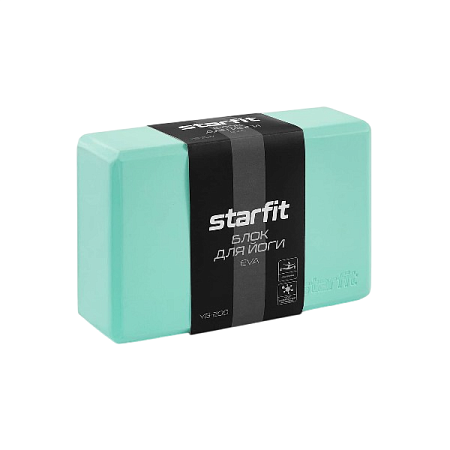 Блок для йоги STARFIT YB-200 EVA, 8 см, 115 гр, 22,5х15 см, мятный.