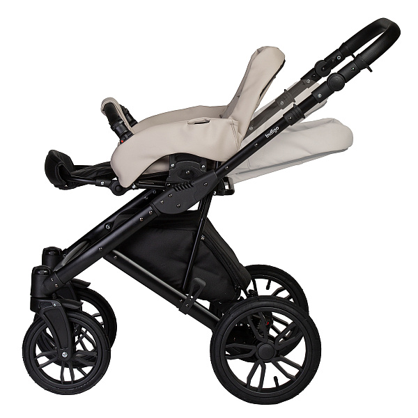 Коляска MIO ECO 2в1 (Indigo) (05 (черная кожа+шалфей кожа))