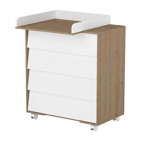 Комод CAMBRIDGE 800/4 со съемным пеленальным столиком, ЛДСП (дуб-графит)