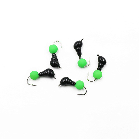 Мормышка безнасадочная ЯМАН "Муравей с ушком", вес 0,45 г, шарик зеленый неон (уп. 5 шт.)