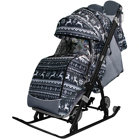 Коляска комбинированная GALAXY Kids 3-1 (елки на сером)