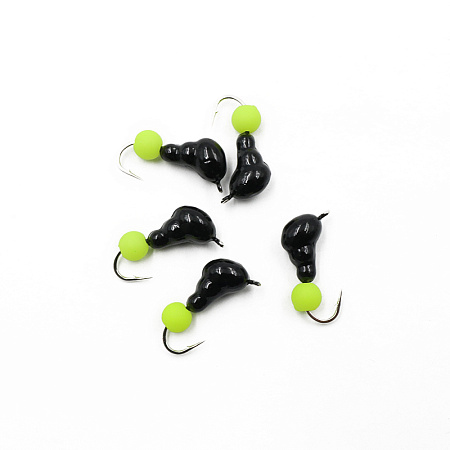 Мормышка безнасадочная ЯМАН "Муравей с ушком", вес 1 г, шарик желтый неон (уп. 5 шт.)